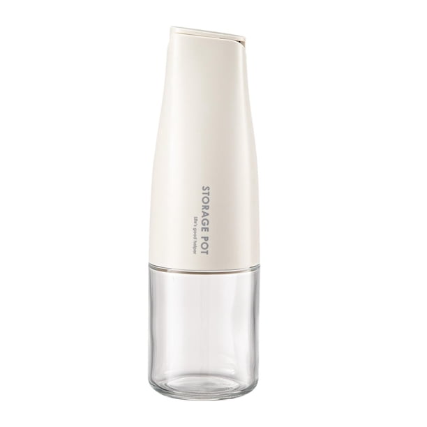 Dispensador automático de botellas de salsa de soja con tapas automáticas de 500 ml de vidrio para aceite y salsa Blanco