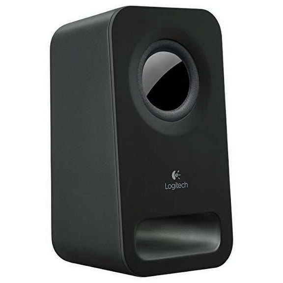 Restored Logitech Multimedia Speakers Z150 with Stereo Sound for Multiple Devices, Black (Refurbished)