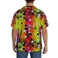 thumbnail image 5 of Haiem Colorful Tie Dye Stained Glass 1 Men's Casual Shirts Short Sleeve Button Down Shirts Fashion Textured Summer Beach Shirt-XX-Large, 5 of 7