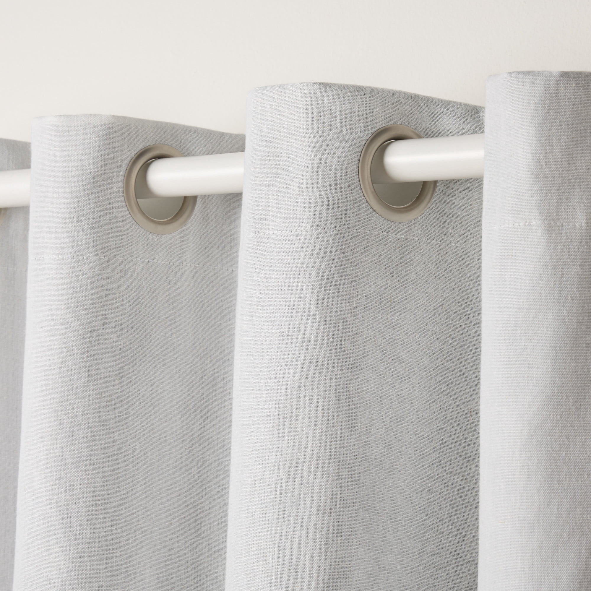TOWN & COUNTRY BASICS Bertram Solid Linen Texture Indoor Curtains, Room Darkening with Energy Efficient Lining, Grommet Top, 2-Pack Set, Ivory, 50"x96"