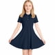 thumbnail image 4 of Vestido de niña de poliéster de manga corta con cuello, botones de encaje y bolsillo, color liso, 4 of 8
