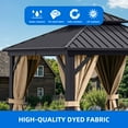 thumbnail image 4 of Dextrus 10'x10' Hardtop Gazebo with Nettings & Brown Curtains,Outdoor Double Roof Canopy Galvanized Aluminum Frame Tent,Sunshade for Garden, Patio, Lawns,  Black&Brown, 4 of 10