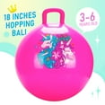 thumbnail image 5 of PLAYZAP Hopper Ball, Bouncy Ball with Handle for Kids, 18-inch Hippity Hoppity Hop Bounce Ball Toys, Sit and Bouncing Ball with Pump, Boys Girls Jumping Hopping Ball Gifts - Pink Unicorn, 5 of 12