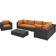thumbnail image 4 of Modway Convene 7 Piece Outdoor Patio Sectional Set in Espresso Orange, 4 of 9