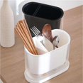 thumbnail image 3 of Yuarrent Soporte para cubiertos de 3 compartimentos con bandeja de drenaje, organizador de secado de utensilios desmontable, soporte para cubiertos de Cocina y Comedor No.1 Yuarrent HA027602-01, 3 of 6