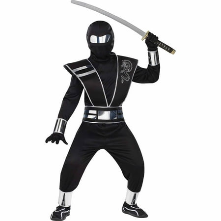 Silver Mirror Ninja Child Halloween Costume (Best Ninja Costume Ever)