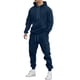 thumbnail image 4 of Ceisia Men's Solid Color Hooded Tracksuit Set with Cargo Pockets for Casual & Sports Wear Navy L Gifts, 4 of 5