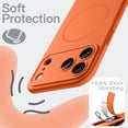 thumbnail image 5 of JETech Magnetic Silicone Case for iPhone 17 Pro Max, Compatible with MagSafe, Silky Touch (Orange), 5 of 7