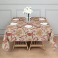 thumbnail image 3 of Beige Christmas Gingerbread Man Pattern Square Tablecloth,Waterproof Square Table Cover,Wipeable Spillproof Washable Table Cover for Home Kitchen Party Decor 42"X42"(107x107cm), 3 of 6