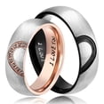 thumbnail image 2 of 6mm Stainless Steel Couples Promise Ring Wedding Engagement Ring, 2 of 5