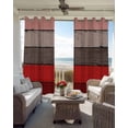 thumbnail image 4 of Red Grey Blackout Curtains 39 Inches Long for Bedroom, Vintage Stripe Farmhouse Wood Grain Ombre Thermal Insulated Room Darkening Black Out Window Curtain Panels Grommet Drapes for Living Room, 4 of 8