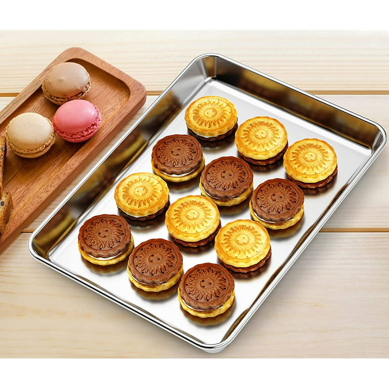 Happon Half Sheet Pans，Stainless Steel Cookie Sheets for Baking