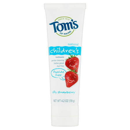 Tom's of Maine Natural Children's Fluoride Free Silly Strawberry Toothpaste, 4.2 (Best Natural Organic Toothpaste)