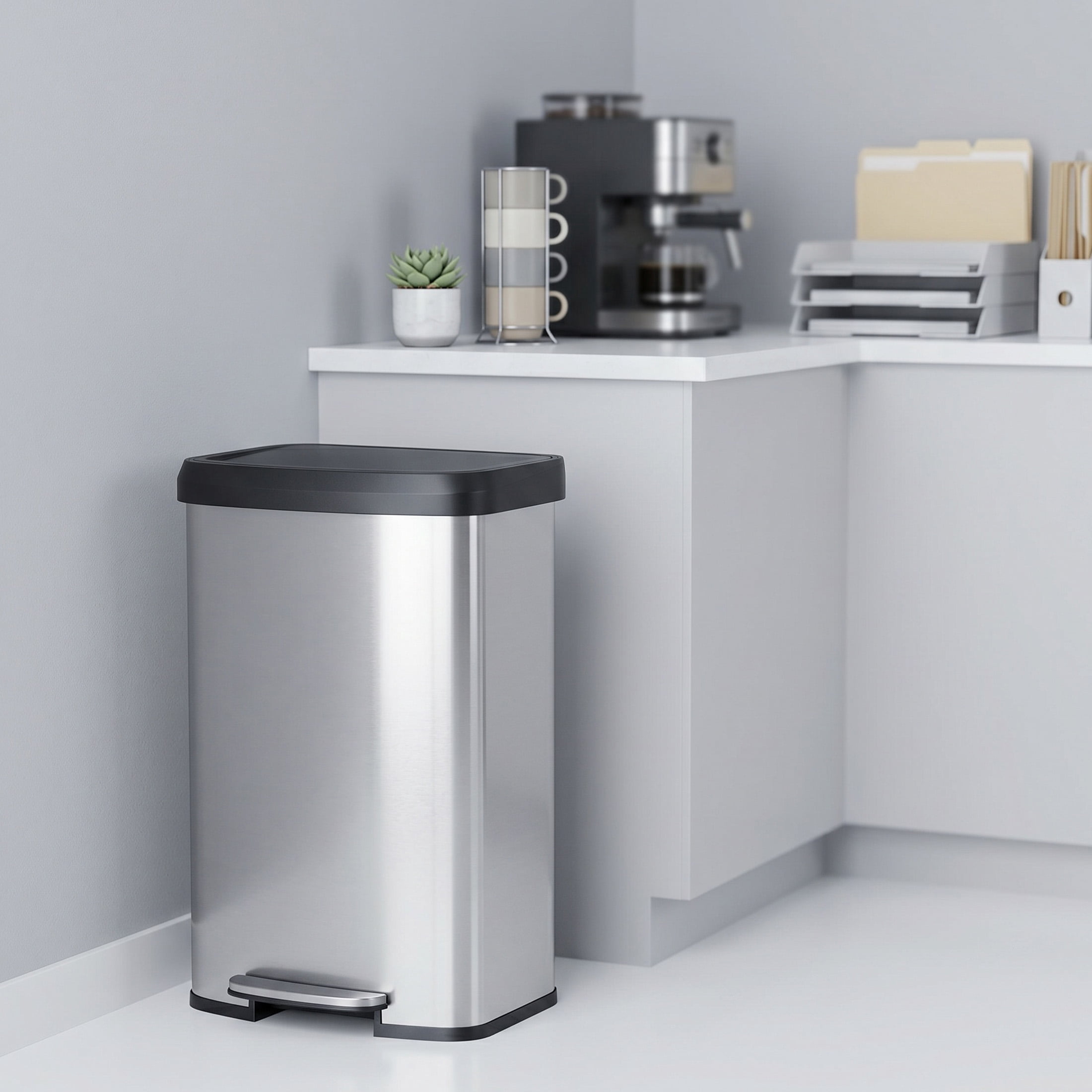 CONCETTA 21 Gallon Kitchen Trash Can with Lid, Stainless Steel Garbage Can with Soft-Close Lid & Foot Pedal for Home Office