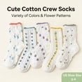 thumbnail image 2 of 10 Pairs Women Ruffle Crew Socks, Cute Floral Cotton Casual Socks, 2 of 8