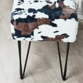 thumbnail image 4 of Home Soft Things Faux Fur Ottoman - Cows Flowers - Black Leg - 46x16x22", 4 of 5