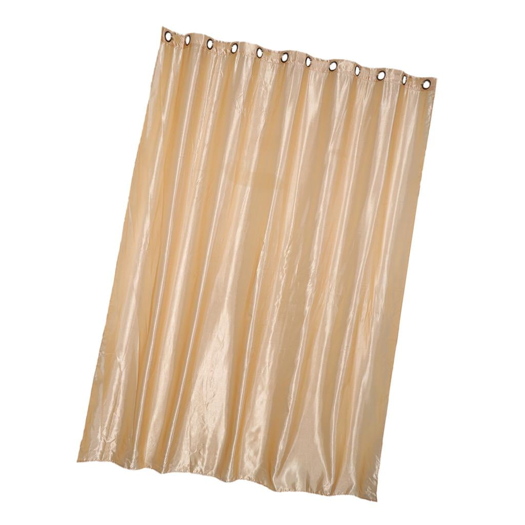 Solid Color Silky Satin Window Curtains Thermal Blackout Shade Balcony Blinds 