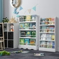 thumbnail image 3 of 4 Tier Kids Bookshelf, Magazine Rack - Book Rack for Kids, Book Organizer (White), 3 of 6