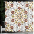 thumbnail image 3 of Ambesonne Ethnic Shower Curtain, Vintage Abstract Flower Art, 69"Wx75"L, Paprika Mustard, 3 of 4
