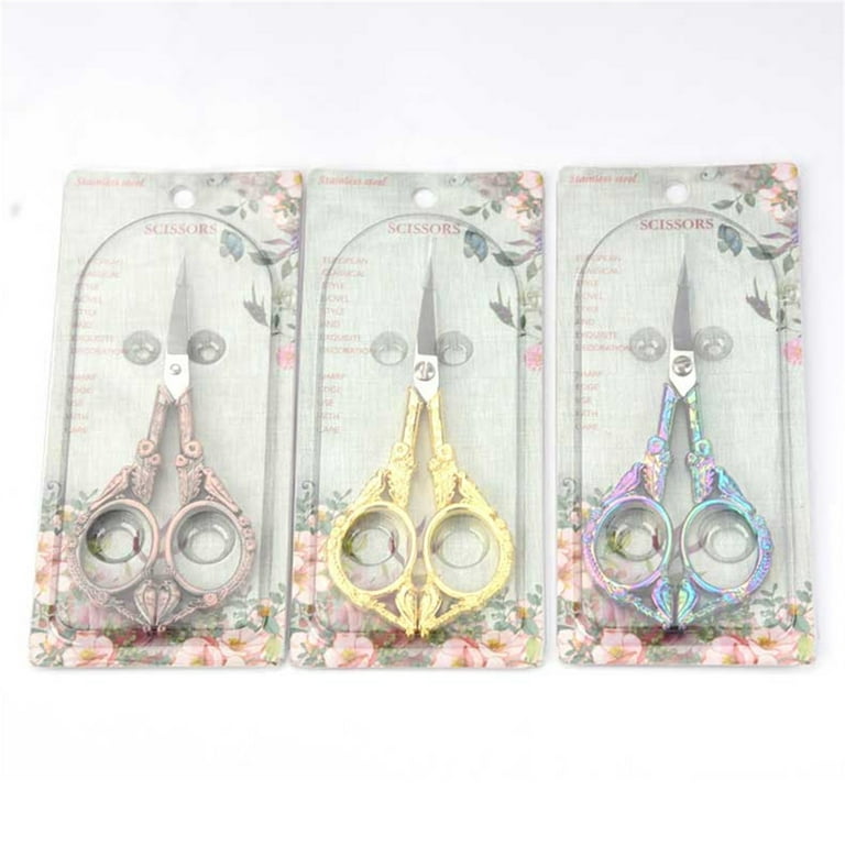 HITOPTY Embroidery Scissors Knitting Scissor Small Crafting Shears with  Leather Case Little Scissors Cover for Sewing Threading Needlework DIY Tool