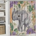 thumbnail image 6 of Orinice Elephant Flowers Watercolor Painting Bathroom Decor Set, Colorful Luxurious Graphic Print Polyester Fabric Fashion Shower Curtain Set with Hooks, Washable Shower Curtain 36x72, 6 of 7