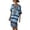 Blue, variant on Women's Summer Striped Dress, V-Neck Loose Fit Kaftan Beach Cover Up for Resort & Daily Wear, 1PC, S-XXXL