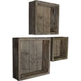 thumbnail image 2 of Ekena Millwork Set of 3, Square, Closed Back, Vintage Farmhouse Shadow Box Shelves, Barnwood Decor Collection, Pebble Grey, 2 of 11