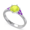 thumbnail image 2 of 2.15 Carat Round Cut Peridot & Amethyst Gemstone New Design Engagement Ring for Ladies Solid 14K White Gold Size 4.5 by Diamond-Capitals, 2 of 7
