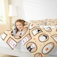 thumbnail image 4 of Manfei Cute Ghost Queen Comforter Set,Happy Halloween Bedding Sets,White Beige Bedding Comforter Set For Teens,Ultra Soft Home Decor Reversible,3pcs, 4 of 8