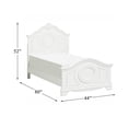 thumbnail image 4 of Pemberly Row Traditional Bead Molding and Shell Motif Wood Twin Bed in White, 4 of 6