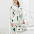 thumbnail image 2 of Nnhblu Womens Fashion Print Home Wear Two-Piece Suit Long Sleeve Pants Pajama Set Womens Pajama Sets Pajamas for Women White - XL, 2 of 3