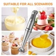 thumbnail image 5 of 5-in-1 Immersion Hand Blender 1100W - 12 Speed + Turbo Stainless Steel Stick Blender with 600ml Beaker 500ml Chopper Whisk Milk Frother BPA-Free for Kitchen, 5 of 13