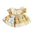 thumbnail image 2 of Vaveren Bear Doll Dress Clothing Educational DIY for 12cm Dolls Yellow grid, 2 of 8