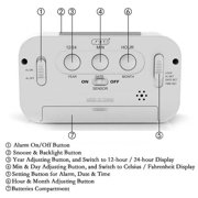 LINLIN Alarm Clock, Electronic Digital Morning Clock with Smart Backlight, Snooze Function,Calendar and Temperature LED Alarm Clock