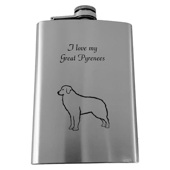 8oz I love my Great Pyrenees Stainless Flask L1