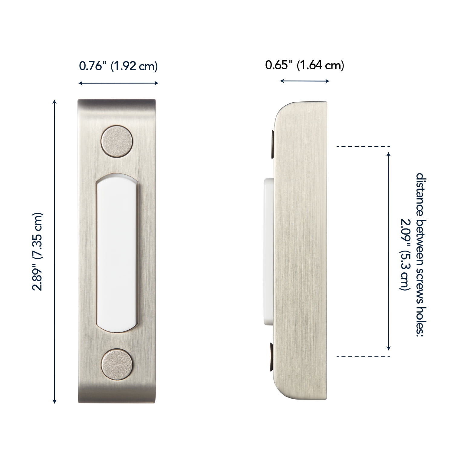 Heath Zenith Heath Zenith Satin Nickel Metal Wired Lighted Push Doorbell Button