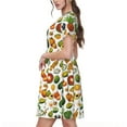 thumbnail image 2 of Balery Lemon Fruits Vegetables Pattern Womens Dresses Loose Short sleeve Sundresses Swimsuit Coverup 2025 Summer Casual Dress for Women - A-Line Swing Dress, 2 of 6