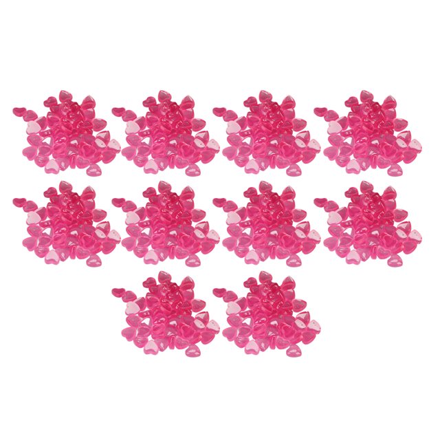 10 bolsas de decoración de uñas con cambio de luz para mujer, resina, exquisita y linda decoración de uñas en forma de corazón para salón, rosa roja