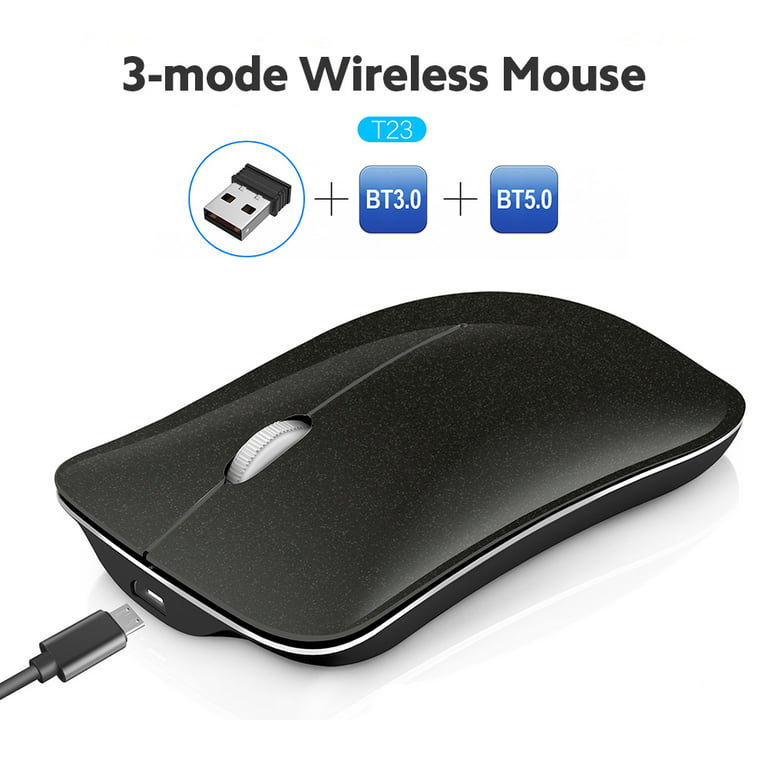 Mouse Bluetooth Inalámbrico - LED Ratón Bluetooth (BT5.2/BT3.0/2.4G US