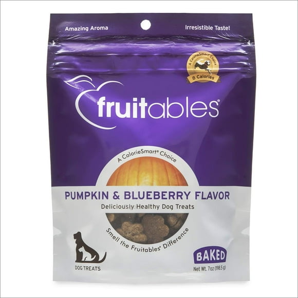 Fruitables Pumpkin & Blueberry Crunchy Dog Treats 1-7 Ounce Pouch 1 Pack