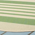 thumbnail image 4 of Safavieh Courtyard Caroline Striped Indoor/Outdoor Area Rug, Green/Beige, 5'3" x 5'3" Round, 4 of 14