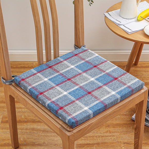 Uklsqma Dining Chair Cushion | Thickened Sponge Seat Pad 15.7X15.7In Breathable Linen Cover Detachable Washable Antiskid Strap | Office Home Kitchen Dining Room Stool Cushion
