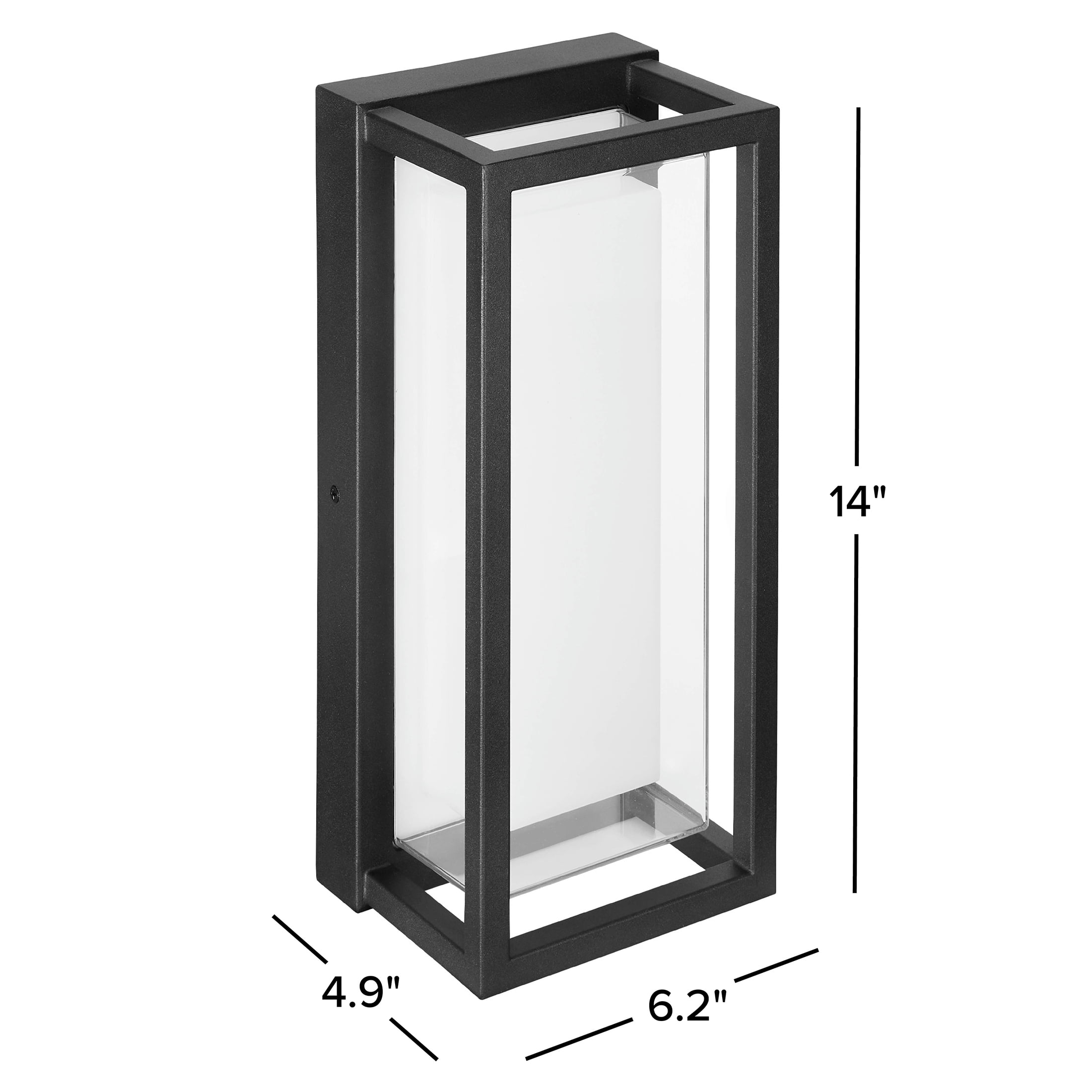 Maxxima LED Outdoor Wall Light, Black, Modern Porch Light, 1800 Lumens, 5 CCT 2700K-5000K