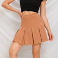 thumbnail image 4 of YUTK Summer Skirt for Women - Women Fashion Casual High Waist Ruffled Elastic Waist Short Skirt Khaki L, 4 of 8