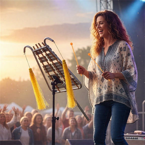 29 Key Marching Glockenspiel Silver Aluminum C5-A7 Tune, Adjustable Length with Mallets & Belt​