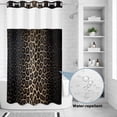 thumbnail image 2 of No Hook Shower Curtain, Leopard Print Shower Curtains for Bathroom with See Through Top Window, Chic Abstract Black Brown Animals Texture Waterproof & Washable Bath Curtain Stand Up Stall 36"x72", 2 of 9