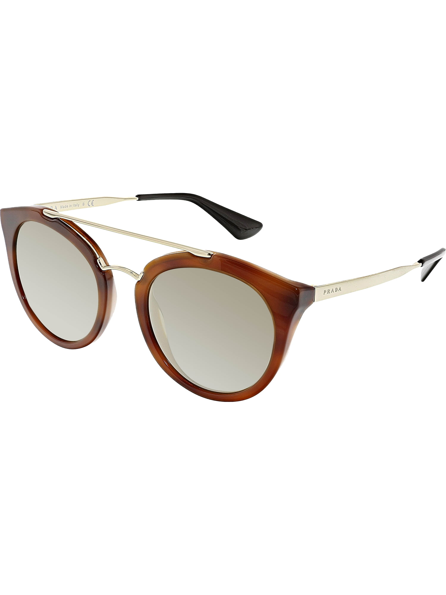 Prada Women's Mirrored Cinema PR23SS-USE1C0-52 Brown Cat Eye Sunglasses