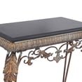 thumbnail image 5 of DecMode 23" x 32" Bronze Metal Leaf Console Table with Mirror with Scrolled Legs, 2-Pieces, 5 of 9