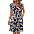 thumbnail image 3 of Fantaslook Summer Dresses for Women Ruffled Sleeve V Neck Dress Casual Floral Sundresses with Pockets, 3 of 9