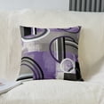 thumbnail image 3 of Pack of 2 Purple Black Gray Throw Pillow Covers 24x24 Inch,Grunge Oil Painting Pillow Covers,Geometry Circles Cushion Covers,Elegant Geometric Abstract Purple Artwork Decorative Square Pillow Cases, 3 of 7
